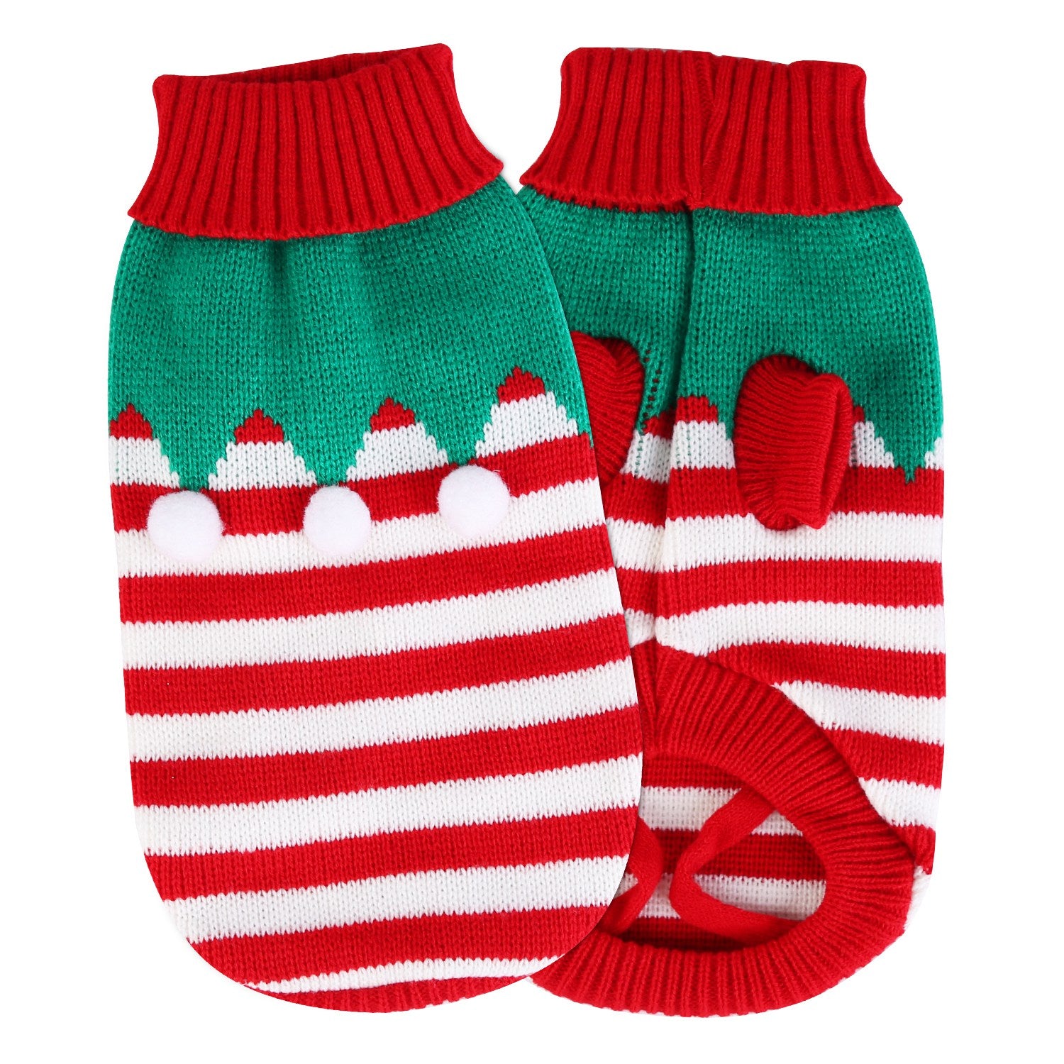 2 Patterns 4 Sizes Option - 1Pc Pet Christmas Turtleneck Sweater Dog Cat Christmas Clothes Snowman Stripes Costume Winter Holiday Sweater For Small Medium Kitten Puppy Cats Dogs - 5 - CJ