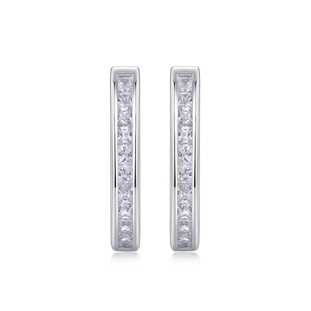 Touch Tenderness - Fashionable And Luxurious Diamond Jewelry Earrings Set With Moissanite S925 Sterling Silver And Platinum-plated Stud Earrings