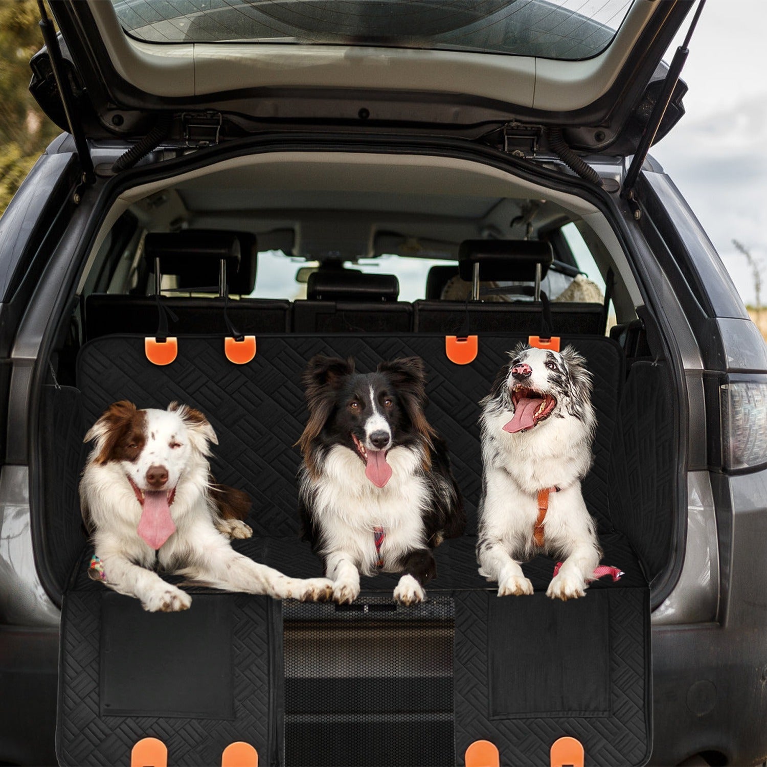 1Pc Dog Car Seat Cover For Back Seat Waterproof Oxford Cloth Seat Cover Hammock Non - Slip Scratchproof Back Seat Extender With Side Flap Mesh Window Storage Bag For Car SUV Truck - 5 - CJ