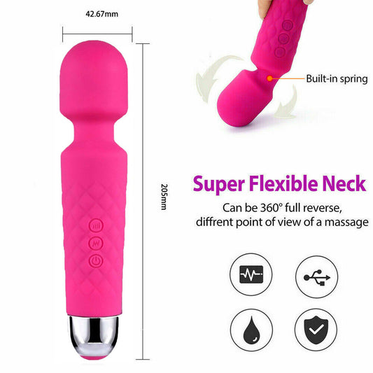 Magic Massage Wand Muscle Relaxation Massager 20 Speed Vibrating Full Body Therapy Motor USB Rechargeable - 5 - CJ