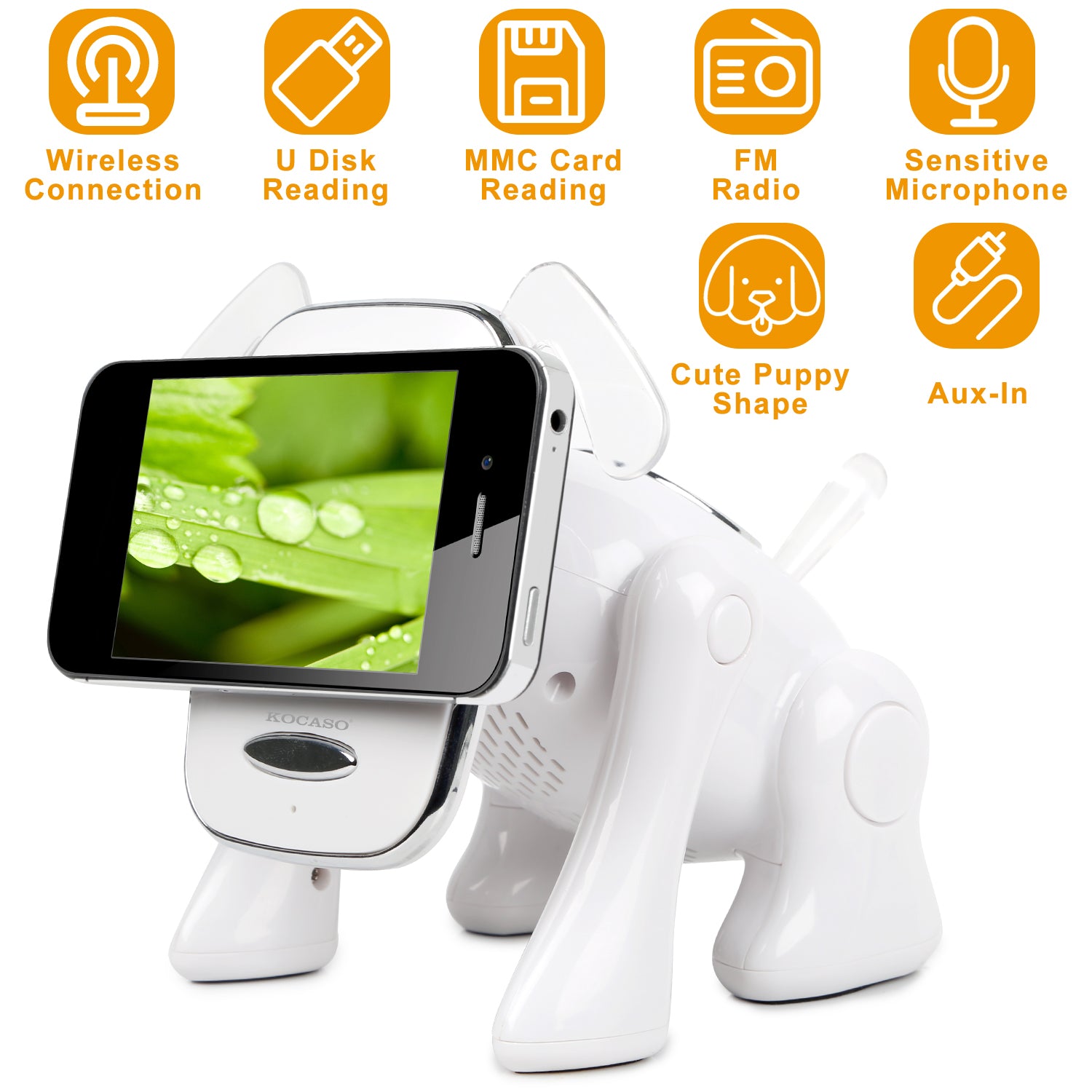 Puppy Dog Wireless Speaker Portable Mini Music Player Stereo Cute Animal Speaker With Built - In Mic FM Radio Stereo Bass MMC Card Slot USB Port For Cellphone Tablet - 5 - CJ
