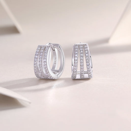 1Human March Luxury Fashion Diamond Earrings Stud Inlaid With Mosan Diamond Silver Jewelry Prohibit TikTok sales - 5 - CJ