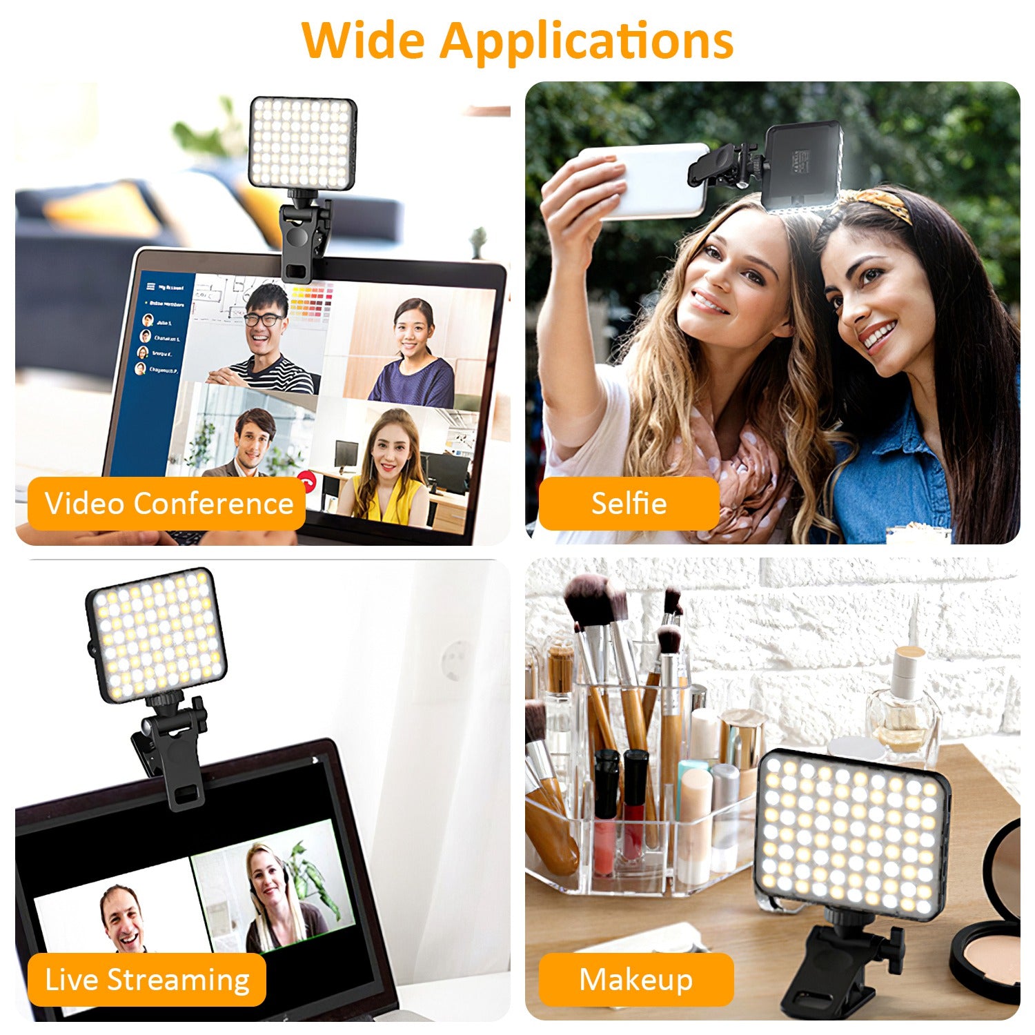 1Pc Rechargeable Selfie Light Fill Light 2000mAh Portable Clip On Light With 3 Light Modes 10 Brightness Levels For Phone Laptop Live Stream Make Up Photography - 5 - CJ
