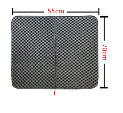 Double Layer Litter Cat Bed Pads Pet Cat Litter Mat Trapping Pets Litter Box Mat Pet Product Bed For Cats House Clean Mat - 0 - CJ - L 2PC - Grey - CJJJCWMY00030 - L 2PC - Grey