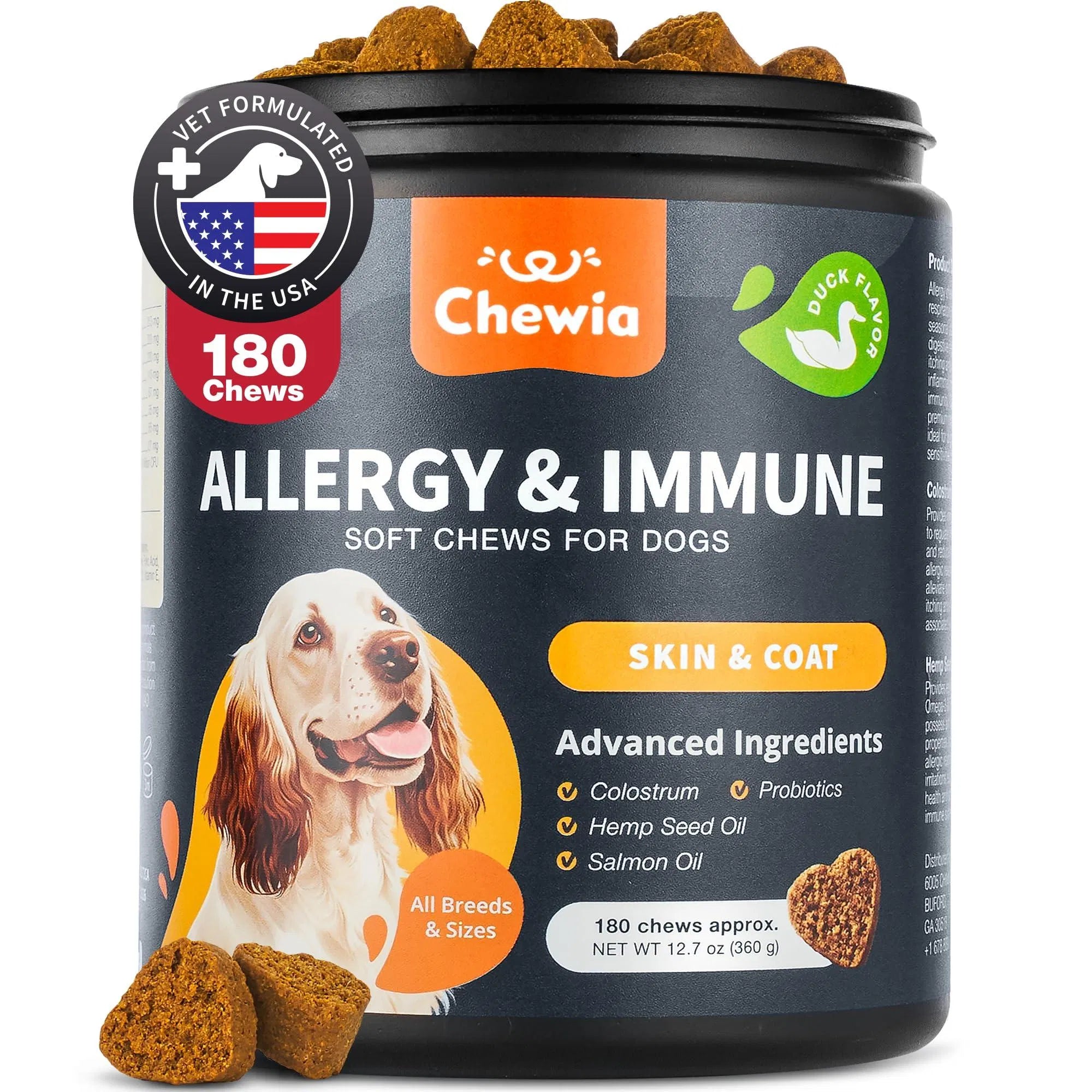 Dog Allergy Relief Chews Itch Relief For Dogs Anti Itch Dog Allergy Chews US Formulated Dog Itching Skin Relief With Salmon Oil Immune Health Seasonal Allergies & Hot Spots Support Treats - 5 - CJ