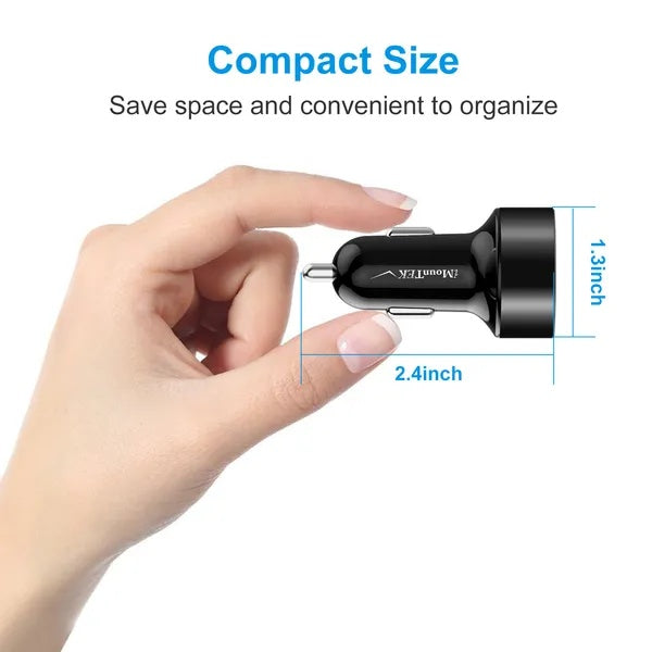 Dual USB Car Charger Adapter Aluminum Alloy Fast Car Charging - 5 - CJ