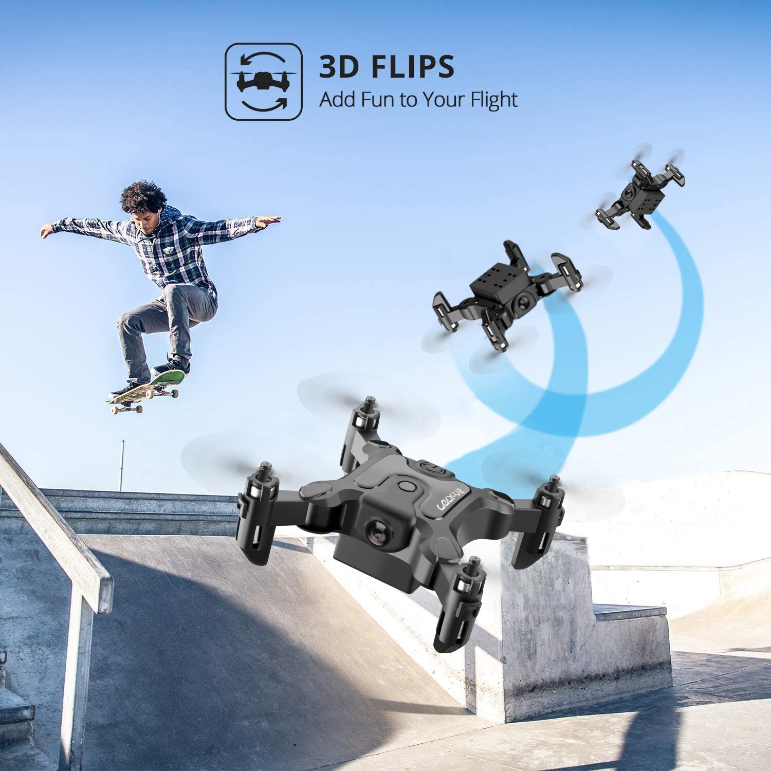 DE  V2 Mini Drone Selfie WIFI FPV With HD Camera Foldable Arm RC Quadcopter Toy - 5 - CJ