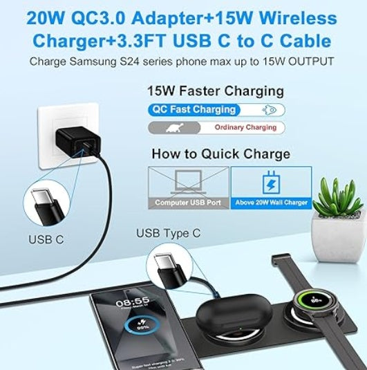 Wireless Charger For Phone, Watch & Earbuds - 5 - CJ