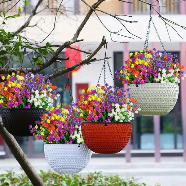 5 Bundles Artificial Flowers For Outdoor Faux Artificial Plants UV Resistant Plastic Flower Bulk Window Box Home Wedding Farmhouse - 5 - CJ
