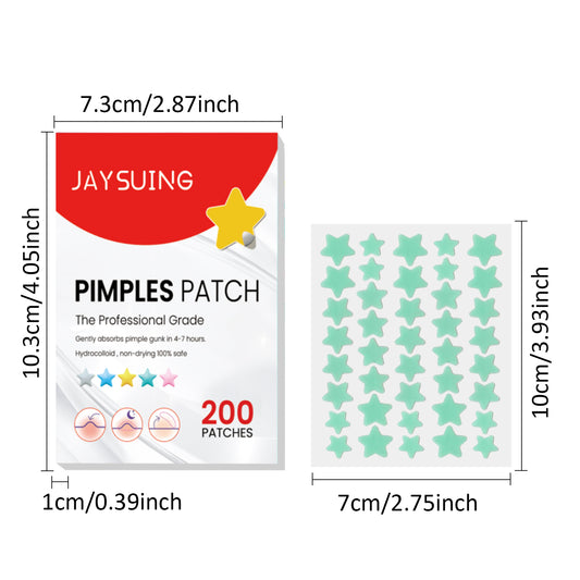 Jaysuing Star Colored Acne Stickers Repair Acne Pits & Marks Fade Acne Spots Blemishes Cover Acne Pimples - 5 - CJ