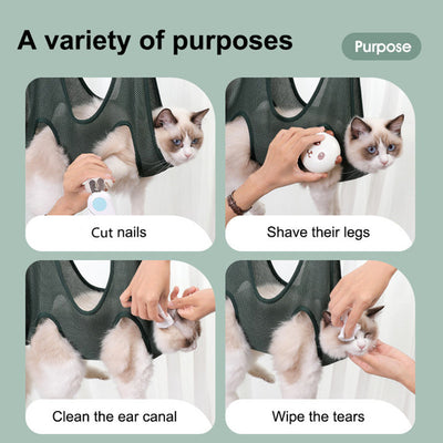 Pet Grooming Hammock Harness For Cats And Dogs, Cat Grooming Sling For Trimming Nail And Ear Care, Pet Hammock Restraint Bag - 5 - CJ