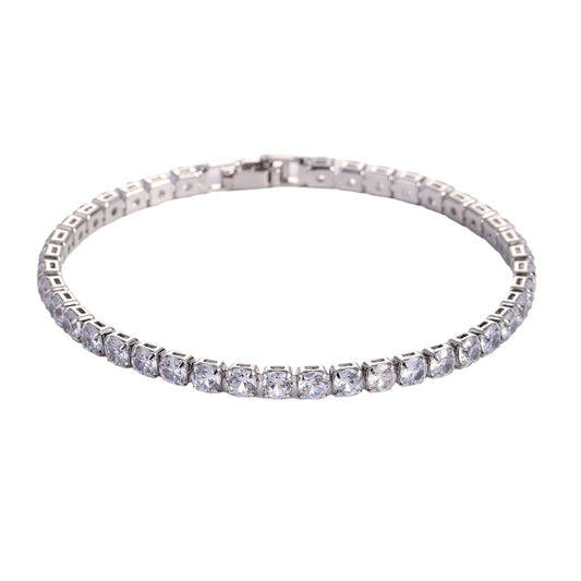 Sleek Luxury Sparkling Zircon Bracelet,Detachable Extender Chain,Unisex For Daily Wear, Christmas Outfits And Beach Occasions - 5 - CJ
