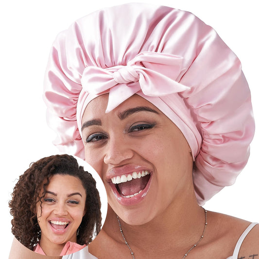 Silk Bonnet For Sleeping Women, Satin Hair Bonnet For Sleeping For Wavy Curly Natural Hair Women Men - 5 - CJ