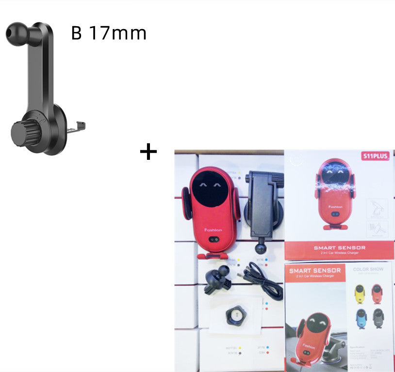 Infrared Induction Car Wireless Charger Car Phone Holder - 0 - CJ - Red set - Plus Version - CJSJ124411309IR