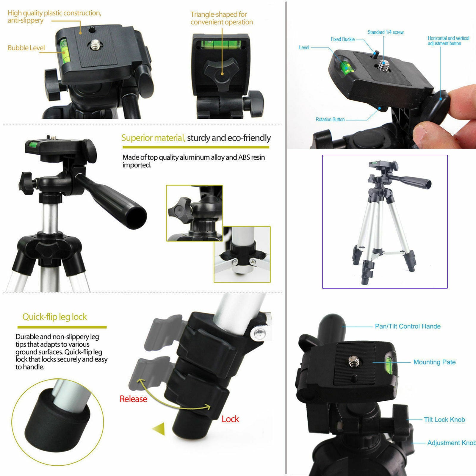 Professional Camera Tripod Stand Holder Mount For Cell Phone, Portable Tripod, Mobile Phone Live Stream Holder, Camera Tripod - 5 - CJ