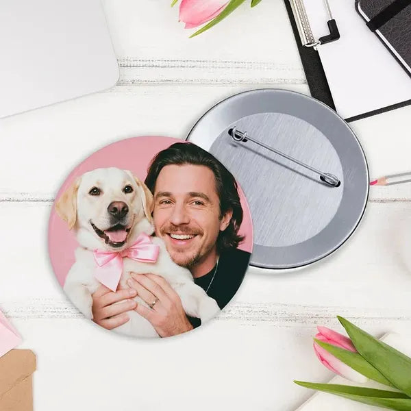 Custom Pet Photo Pins - Cherish Memories With Your Furry Friend - 2.25inch  2 Pcs Must Upload The Image - 5 - CJ