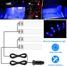 4Pcs Car Interior LED Atmosphere Light Car Charge Decorative Lamp DC 12V Blue Light - 5 - CJ