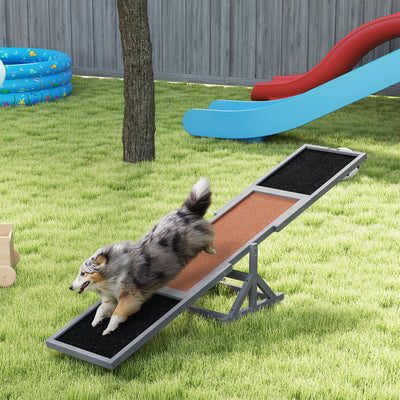 Wooden Dog Agility Seesaw For Training And Exercise, Weather Resistant, 83 L X 16 W X 14 H, Gray - 5 - CJ