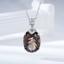 Luxury And High - grade Natural Tea Crystal Pendant Fashionable Design S925 Silver Inlaid Egg Shaped Gem Necklace - 4 - CJ