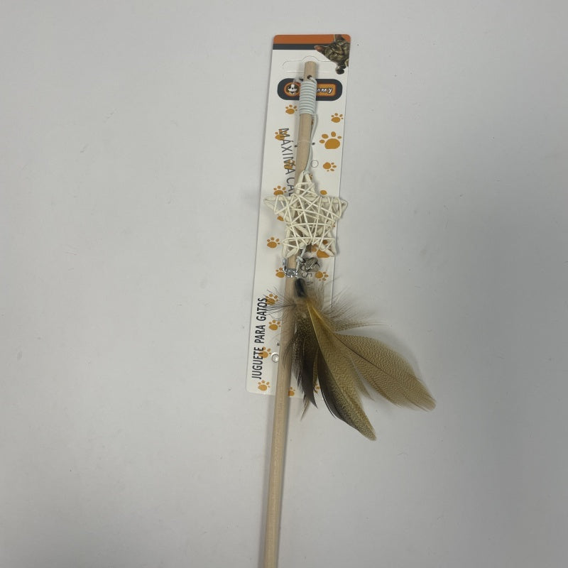 Wooden Rods And Rattan Balls Tease Cat Sticks