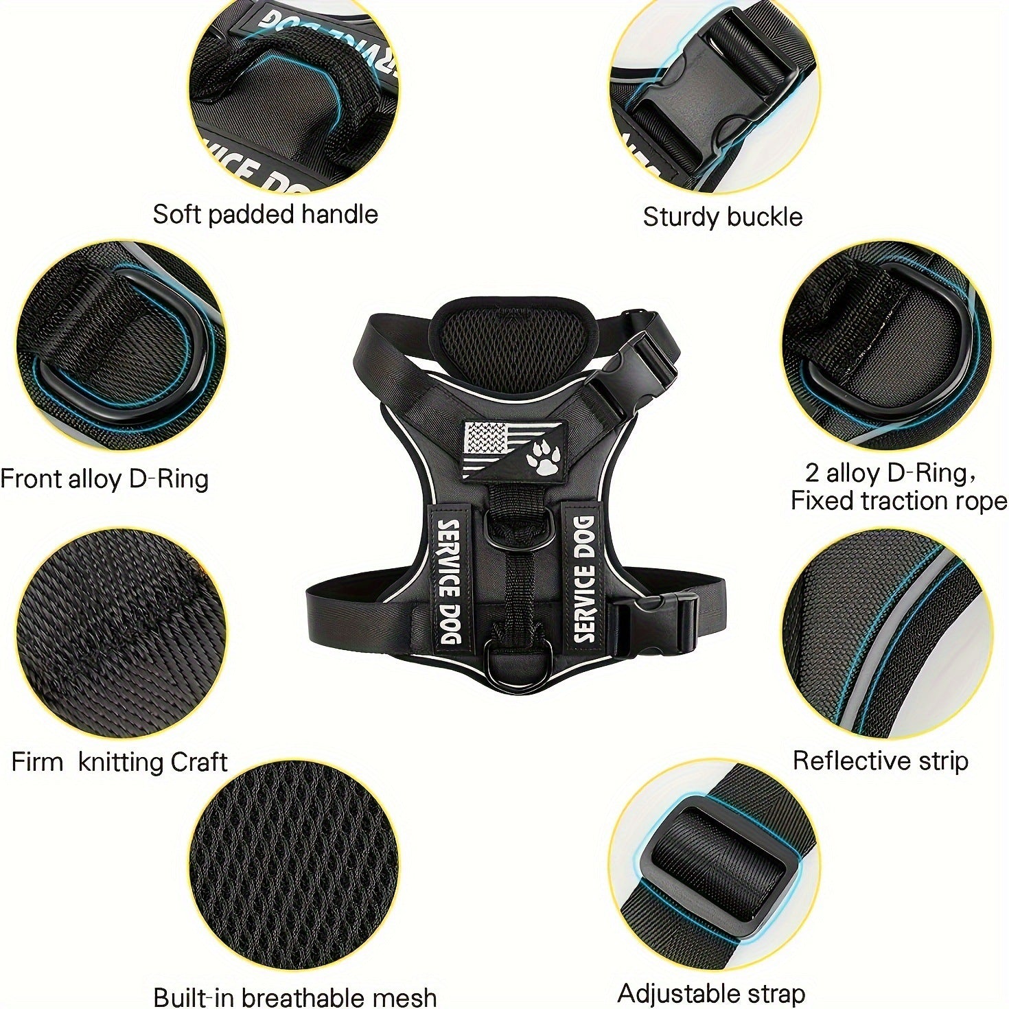 Large Dog Tactical Chest Strap Vest - 0 - CJ