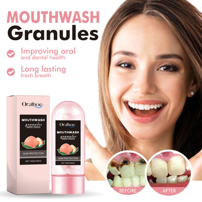 Oralhoe Peach Flavor Teeth Cleaning Mouthwash Pellets Breath Long Lasting Fragrance Clean Gums Portable Mouthwash Pellets - 5 - CJ