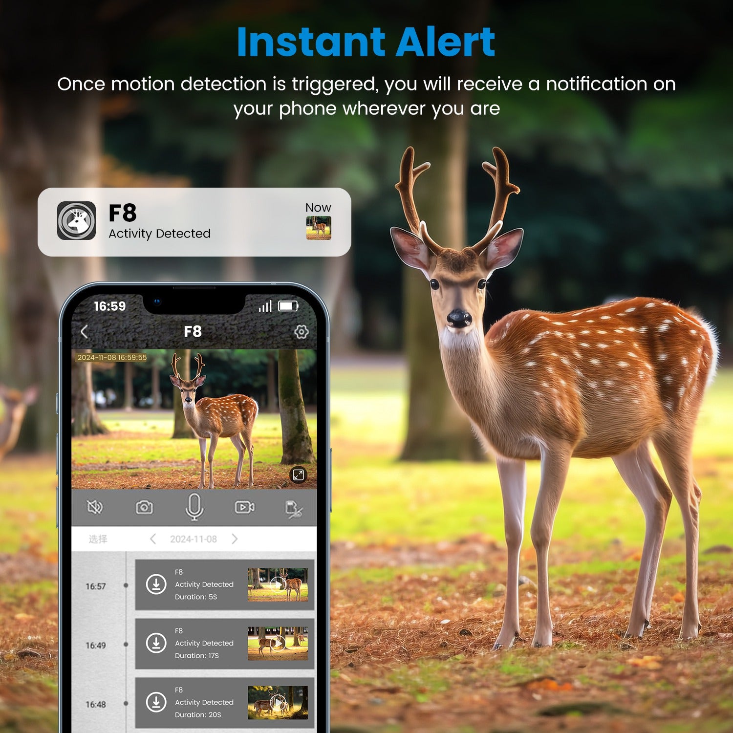1Pc 4G 4K 30FPS Solar Trail Camera Outdoor Wildlife Camera Motion Activated IP66 Waterproof With 140 Degree Viewing Angle No Glow Night Vision SIM Card APP Control No WiFi Needed - 5 - CJ