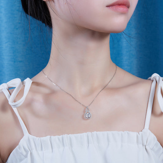 1Curve - A Fashionable And Luxurious Diamond Jewelry Pendant Set With 2 - carat Moissanite S925 Sterling Silver And Platinum Plating Prohibit TikTok sales - 5 - cj