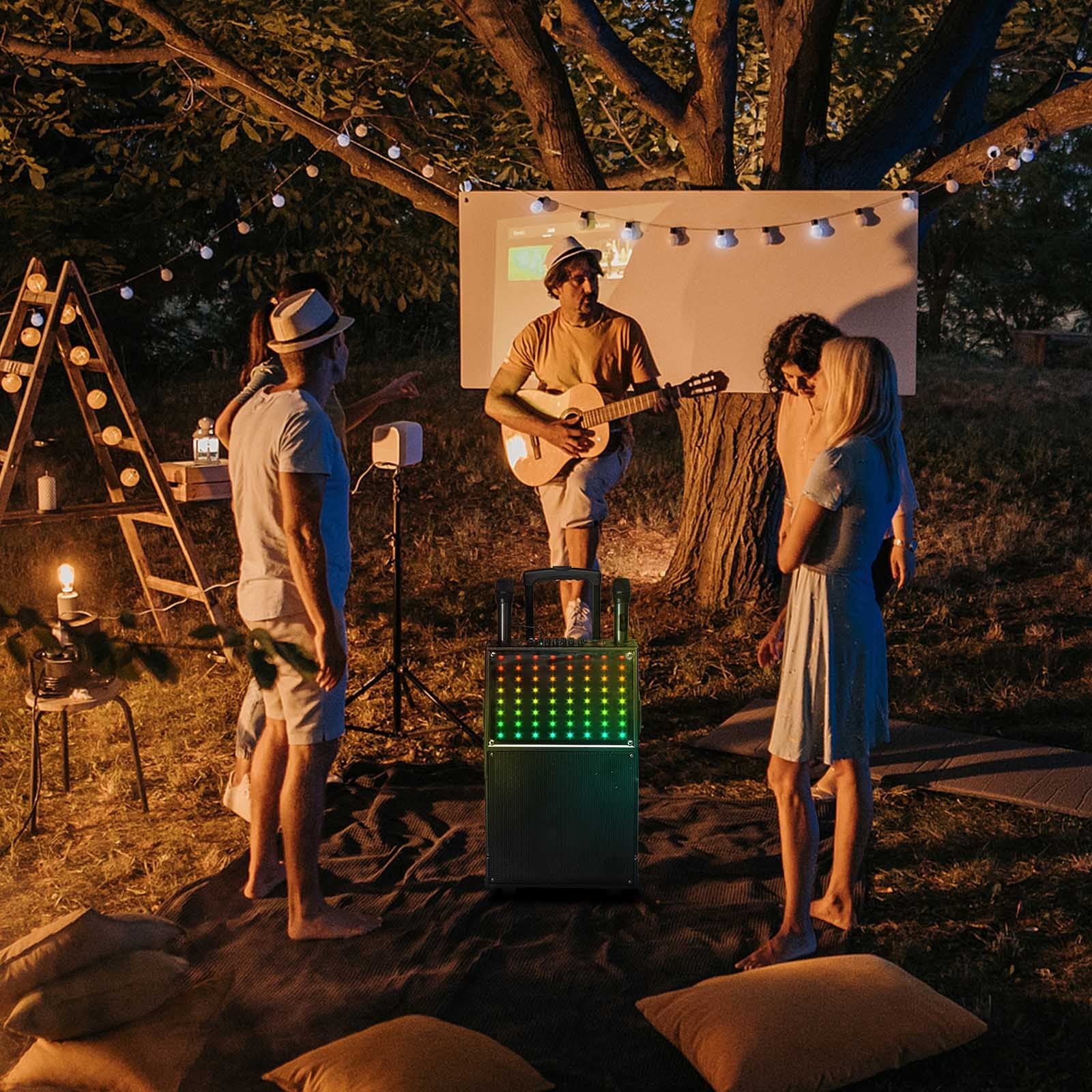 12in 60W LED Spectrum Light Bluetooth Remote Control Rod Speaker