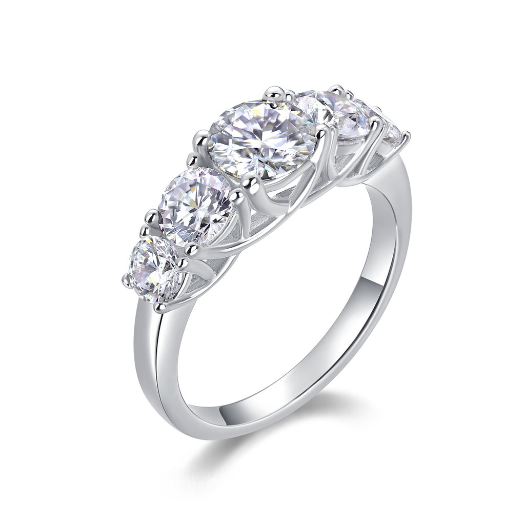 Luxury Fashion Diamond Rings Lots Of Moissanite Silver Rings
