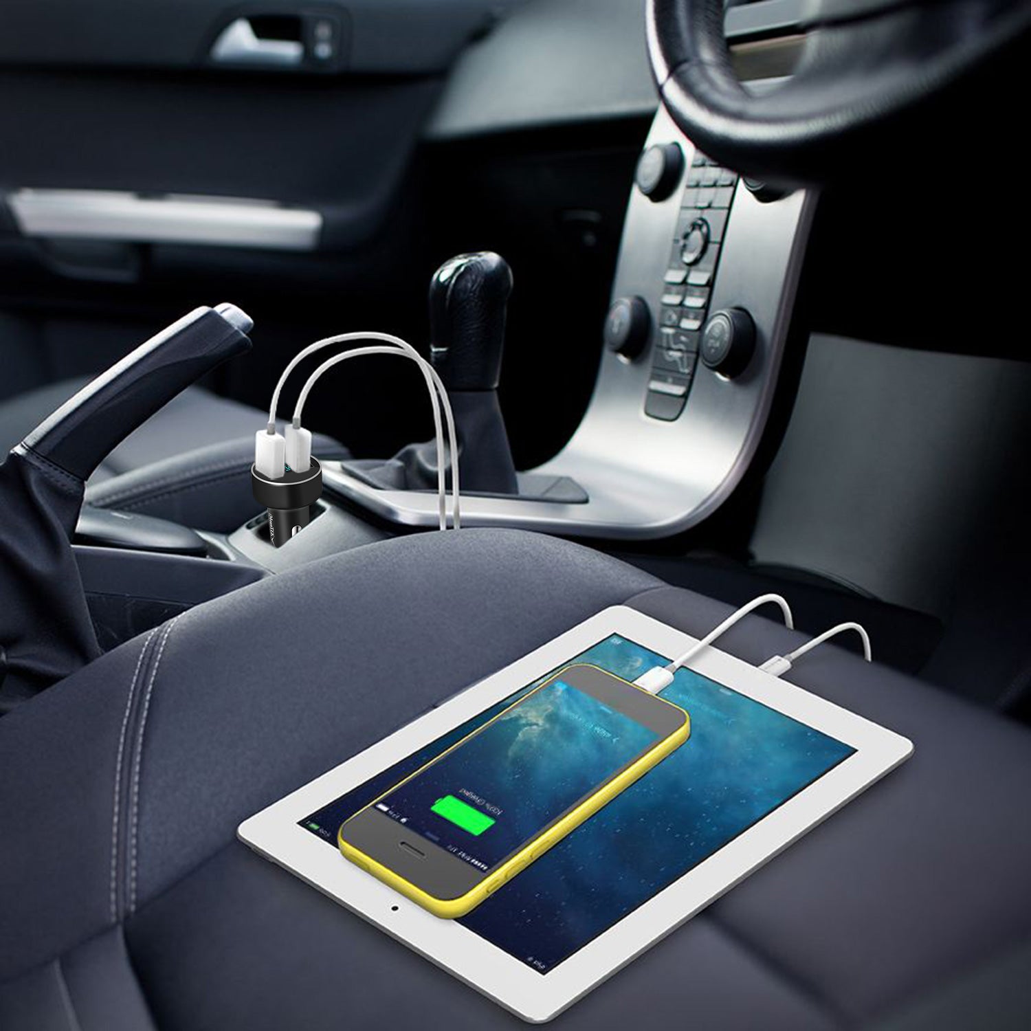 Universal 15W - 3.1A Dual USB Car Charger Adapter Aluminum Alloy Fast Car Charging Adapter For IOS Phone XR XS Tablet PC - 5 - CJ