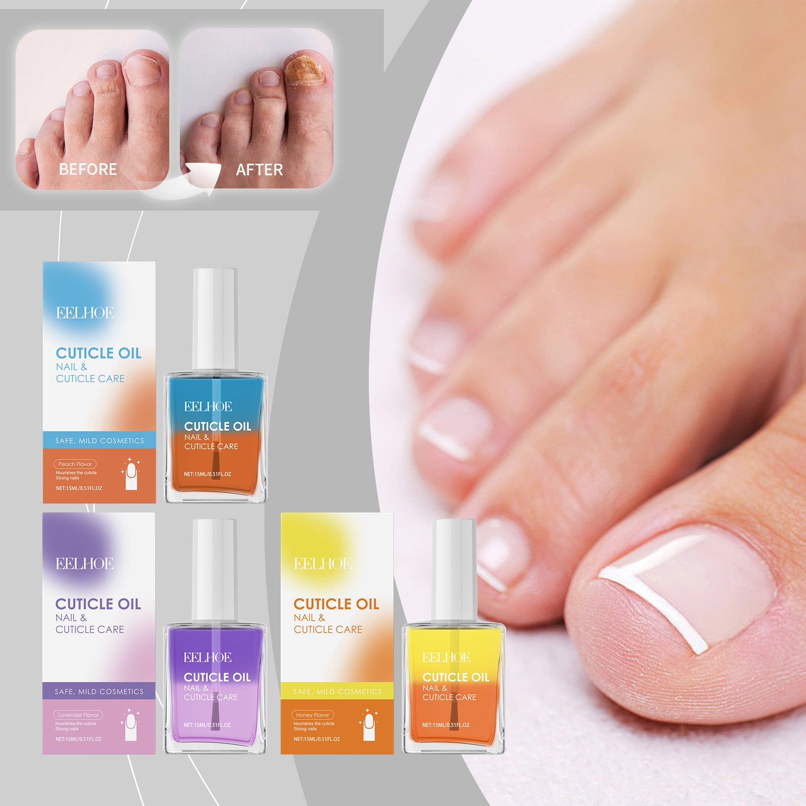 EELHOE Double - Layer Nail Cuticle Oil For Nail Cuticle Repair, Moisturizing And Softening Nail Surface Care Oil - 5 - CJ
