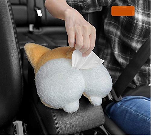 Tissue Box Cover Soft Adorable Corgi Butt Shaped Creative Storage Bag Hanging Pouch Tissue Box Wrapper For Car Home - 5 - CJ