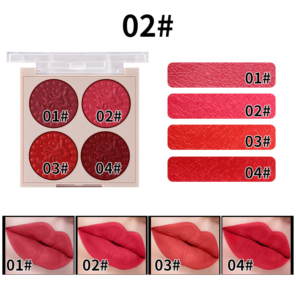 MISS ROSE 4-Color Lipstick and Gloss Palette