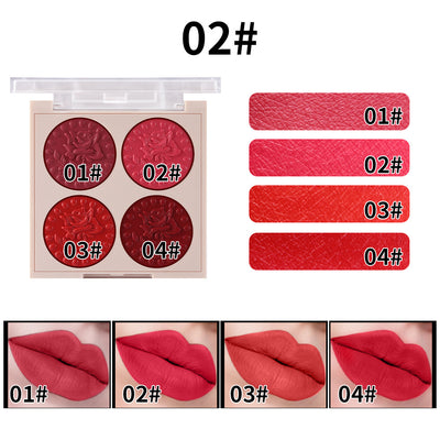MISS ROSE Lipstick Compact 4 Color Lip Gloss Plate Moisturizing Easy To Color Lipstick Foreign Trade Exclusive For Cross - border In Stock Wholesale - 0 - CJ - 02 - 12G - CJKH150402702BY