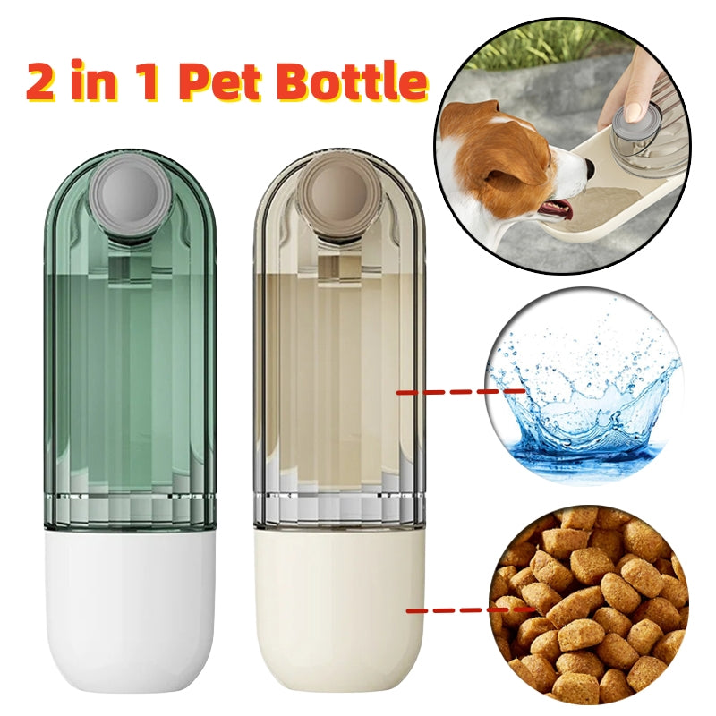 2 In 1 Pet Water Cup Segment Design Green Dog Walking Portable Drinking Cup Dog Feeding Supplies Pet Supplies Dog Walking Water Feeder Pets Products - 0 - CJ