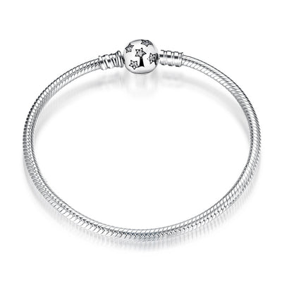 Women's Bracelet S925 Sterling Silver 3mm Suitable Beaded Pendant Accessories Diamond Inlaid All Kinds Of Button Heads Diy Basic Snake Bone Chain - 4 - https://x.com/titan_prim62775J - PG0009 - 21cm - CJJE1598210 - PG0009 - 21cm