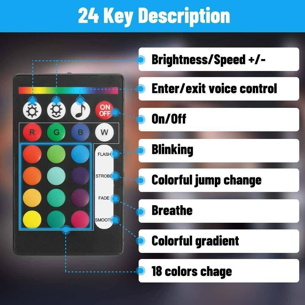 6x Car Underglow Neon Accent Strip Lights Kit RGB Million Multi - Color Music Lamp - 5 - CJ
