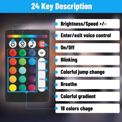 6x Car Underglow Neon Accent Strip Lights Kit RGB Million Multi - Color Music Lamp - 5 - CJ