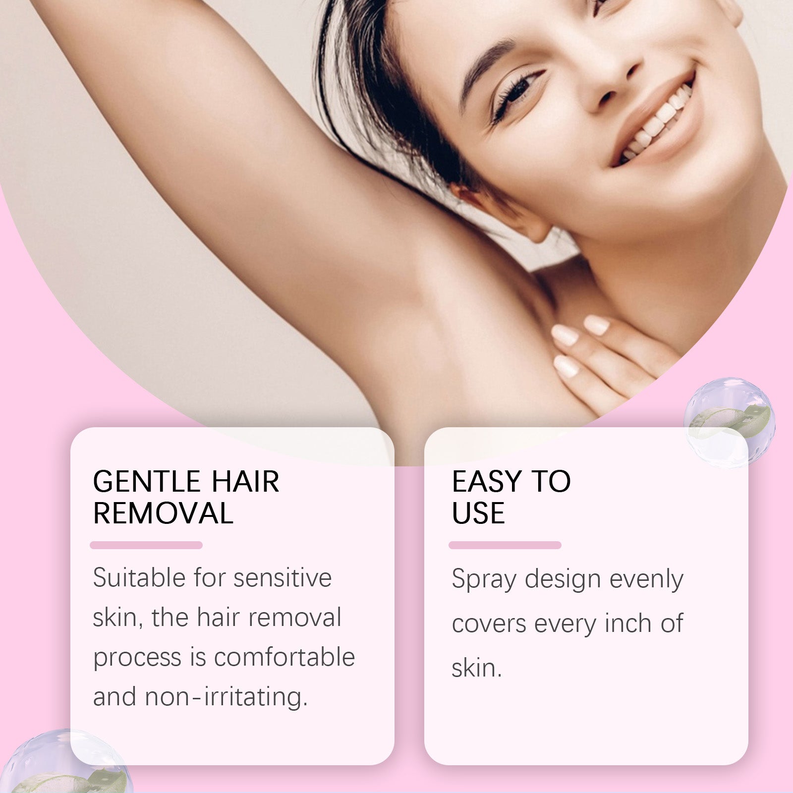 OUHOE Gentle Hair Removal Mousse Spray, Leg Hair Armpit Hair Body Smooth Skin Cleansing Mousse Skin Spray - 5 - CJ