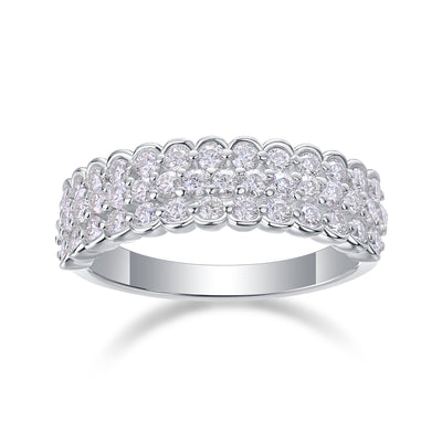 1Multi - row Diamond Ring Luxury Fashion Set Moissanite Silver Ring Prohibit Tk Sales - 5 - CJ