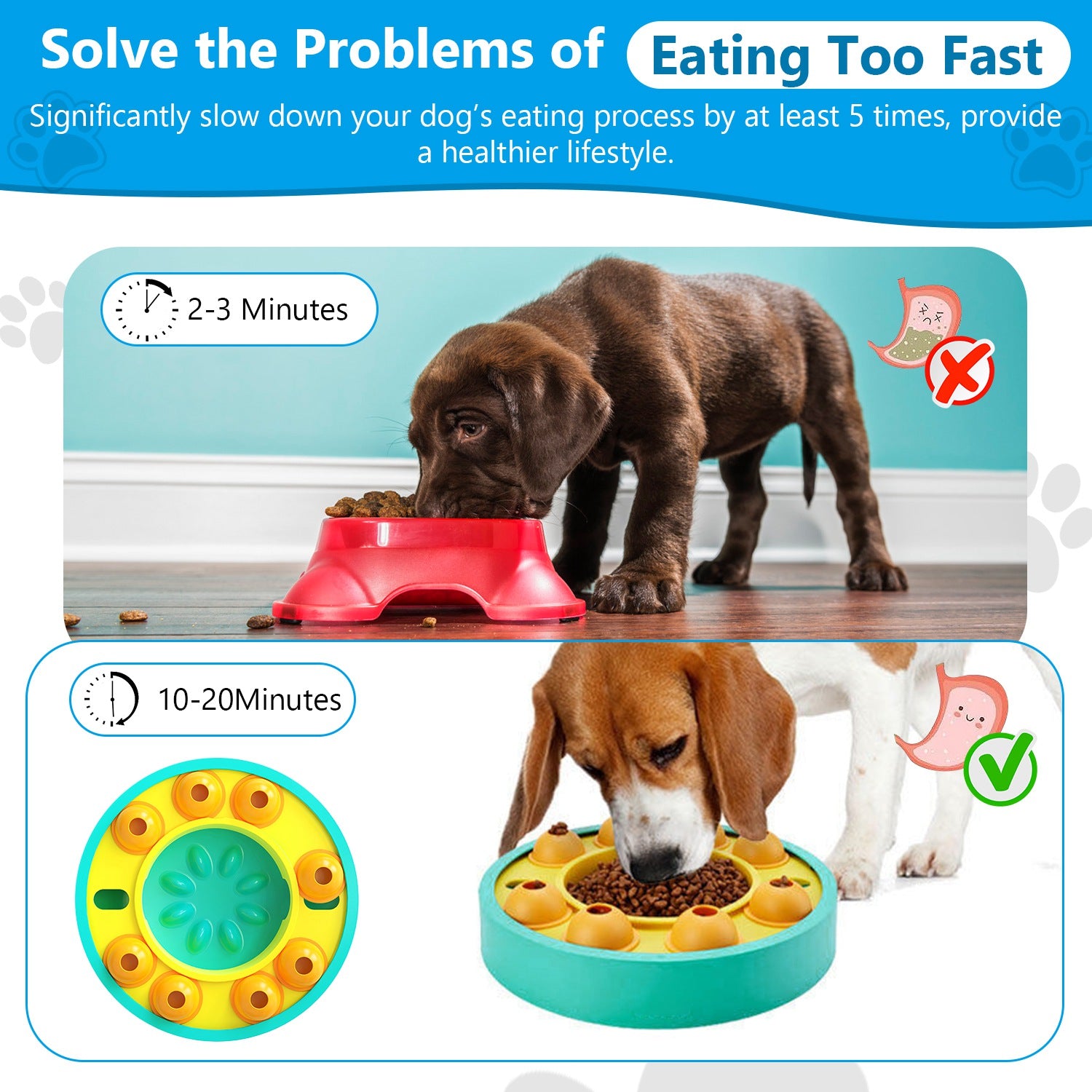 1Pc Dog Puzzle Food Feeder Slow Feeding Bowl Interactive Toy Dog Treat Dispensing Toy For IQ Training Mental Enrichment For Small Medium Large Dog Cat - 5 - CJ