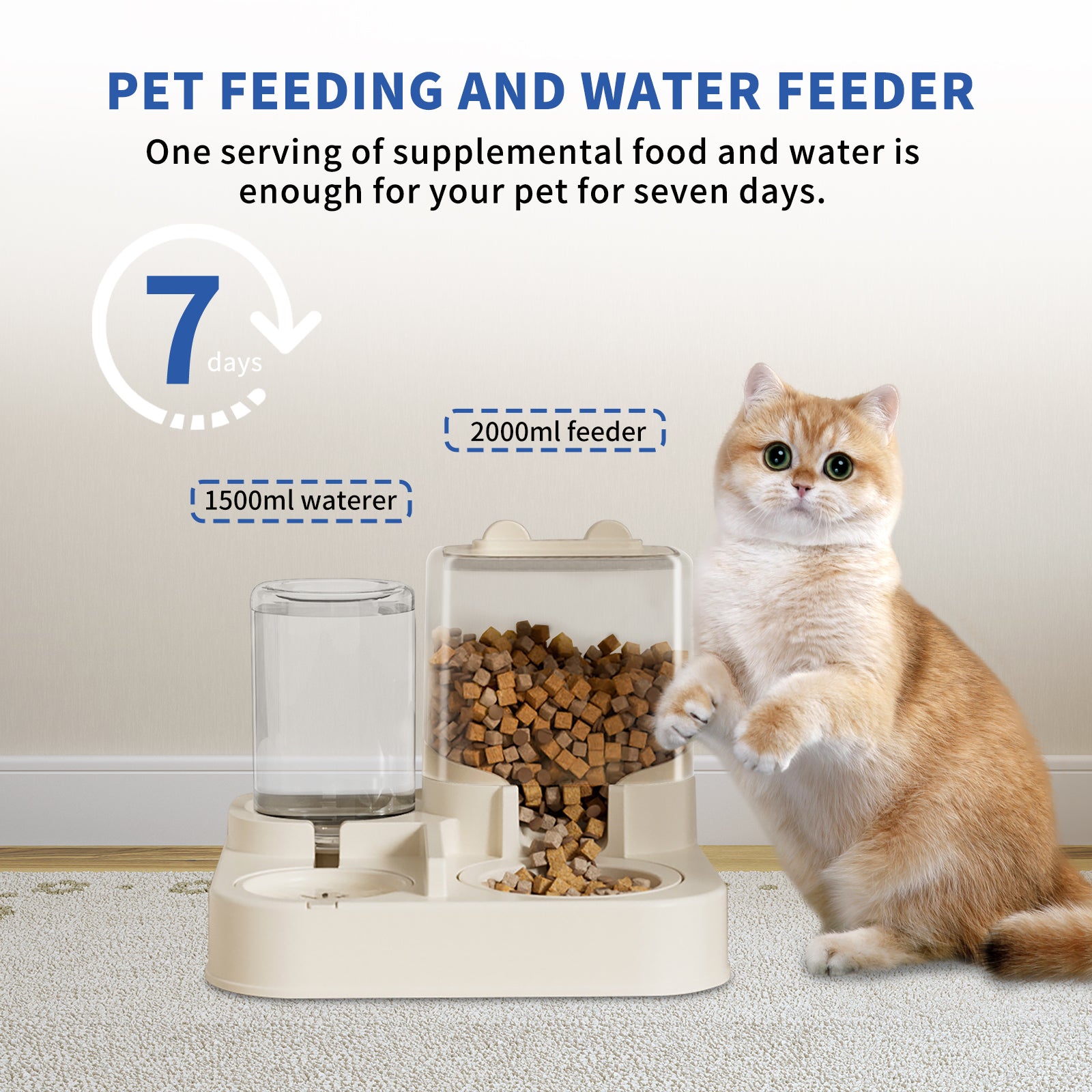 Transparent And Visible Pet Feeding And Drinking Dispenser, Automatically Refilling Food And Water, Caring For Every Moment, Allowing Owners To Travel Easily And Pets To Enjoy Worry Free Eating - 5 - CJ