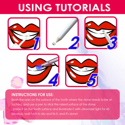 Jaysuing Tooth Gem Kit Jewelry Is Easy To Disassemble And Install, With Crystal Dental Drills And Sparkling Stickers - 5 - CJ