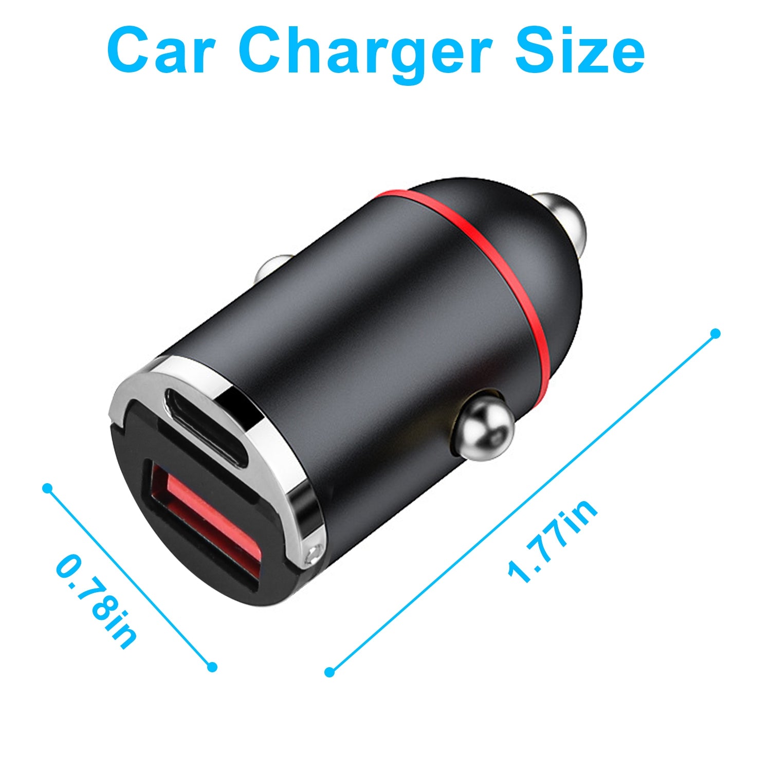 2Pcs 1,00W USB TypeC Car Charger QC4.0 PD3.0 USB Fast Charging Adapter Dual Port Car Cigarette Lighter Compatible With Phone Pad - 5 - CJ