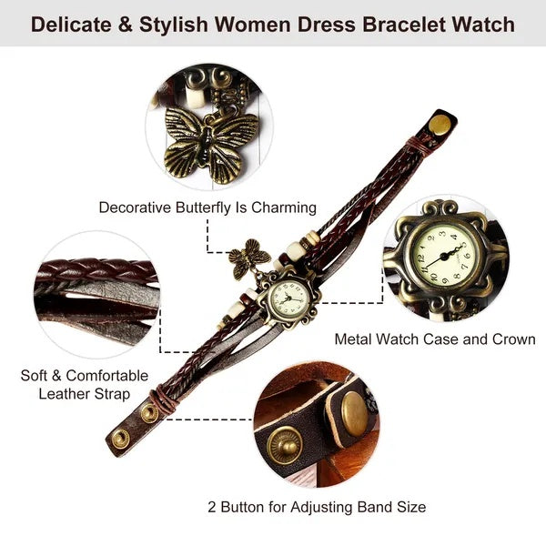 Vintage Women's Watch Bohemian Handmade Leather Watch - 5 - CJ