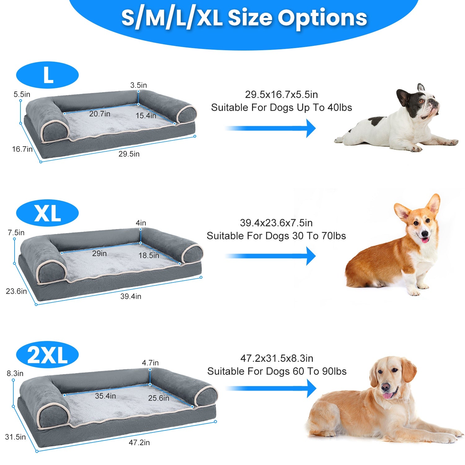 1Pc Dog Bed Pet Bed Sofa Dog Couch Pet Cushion Carpet Mattress With Washable And Removable Cover For Medium Large Dogs - 5 - CJ