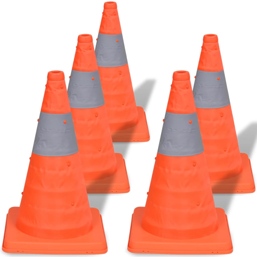 5 Pylons Traffic Cones 42 cm   Foldable Traffic Cones - 5 - CJ