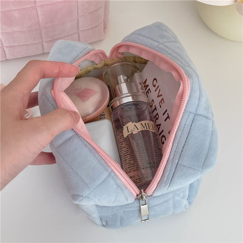 Plush Makeup Bag Checkered Cosmetic Bag Cosmetic Travel Bag Large Zipper Travel Toiletry Bag Portable Multi Functional Capacity Bag Cute Makeup Brushes Storage Bag For Women - 5 - CJ