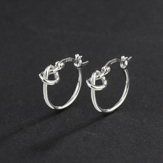 925 Sterling Silver Plain Earrings Small Earrings Female - 4 - CJ